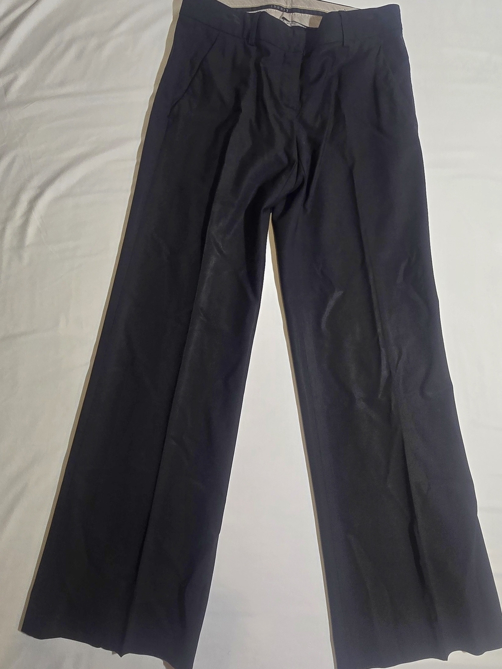 Theory Black Wide Leg Trousers Dress Pants Size 2 Inseam 28